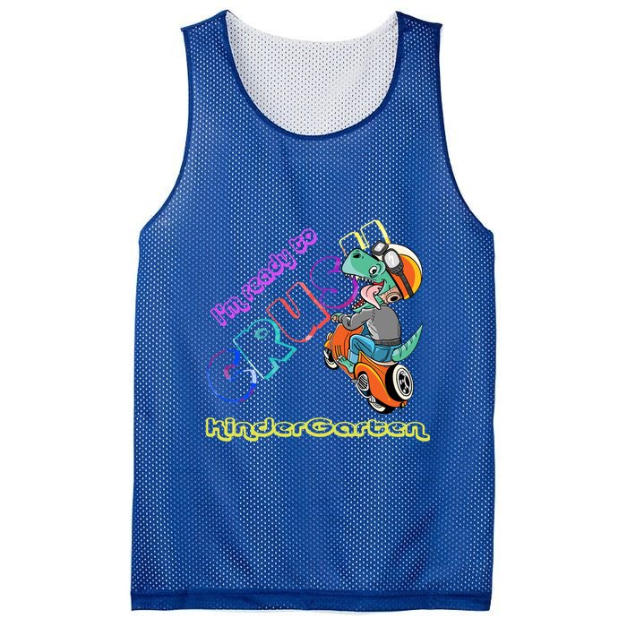 I'm Ready To Crush Kindergarten Dinosaurs Back To School Gift Mesh Reversible Basketball Jersey Tank