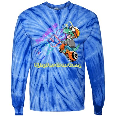 I'm Ready To Crush Kindergarten Dinosaurs Back To School Gift Tie-Dye Long Sleeve Shirt