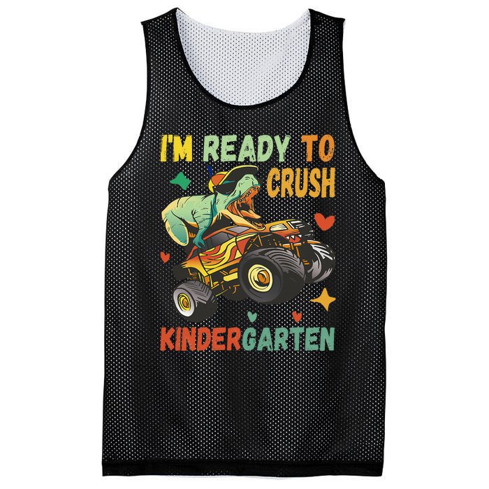 I'm Ready To Crush Kindergarten Dinosaur Back To School Mesh Reversible Basketball Jersey Tank