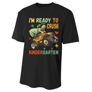 I'm Ready To Crush Kindergarten Dinosaur Back To School Performance Sprint T-Shirt