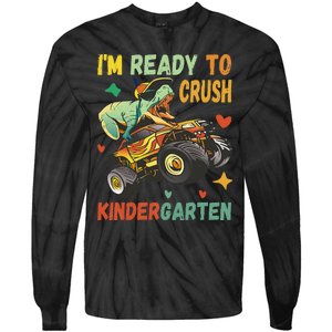 I'm Ready To Crush Kindergarten Dinosaur Back To School Tie-Dye Long Sleeve Shirt