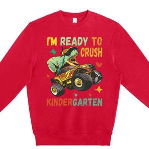 I'm Ready To Crush Kindergarten Dinosaur Back To School Premium Crewneck Sweatshirt