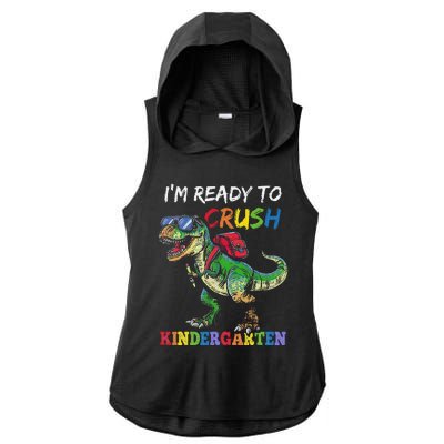 IM Ready To Crush Kindergarten Dinosaur 1st Day Of School Ladies PosiCharge Tri-Blend Wicking Draft Hoodie Tank