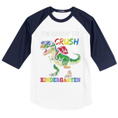 IM Ready To Crush Kindergarten Dinosaur 1st Day Of School Baseball Sleeve Shirt