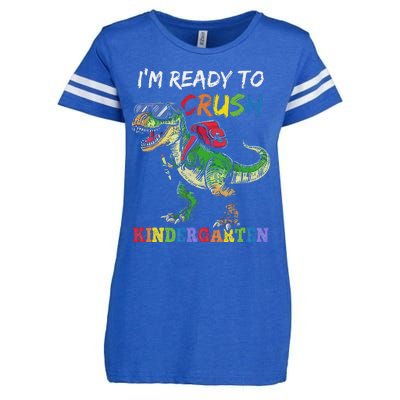 IM Ready To Crush Kindergarten Dinosaur 1st Day Of School Enza Ladies Jersey Football T-Shirt