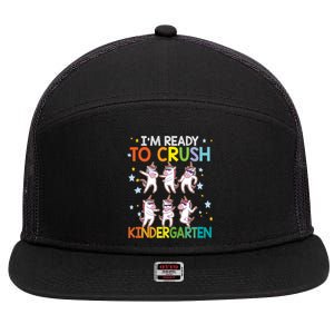 Im Ready To Crush Kindergarten Dabbing Unicorn Meaningful Gift 7 Panel Mesh Trucker Snapback Hat