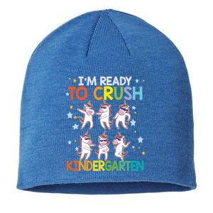 Im Ready To Crush Kindergarten Dabbing Unicorn Meaningful Gift Sustainable Beanie