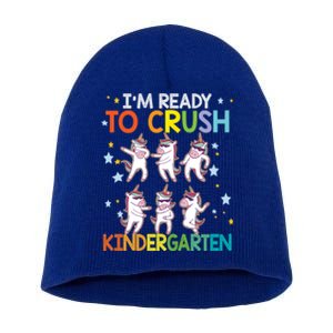 Im Ready To Crush Kindergarten Dabbing Unicorn Meaningful Gift Short Acrylic Beanie