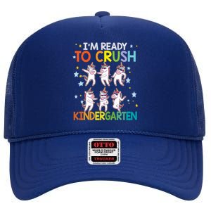 Im Ready To Crush Kindergarten Dabbing Unicorn Meaningful Gift High Crown Mesh Back Trucker Hat