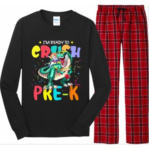 I'm Ready To Crush PreK Unicorn Dinosaur Back To School Long Sleeve Pajama Set