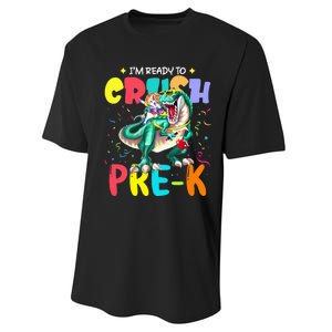 I'm Ready To Crush PreK Unicorn Dinosaur Back To School Performance Sprint T-Shirt