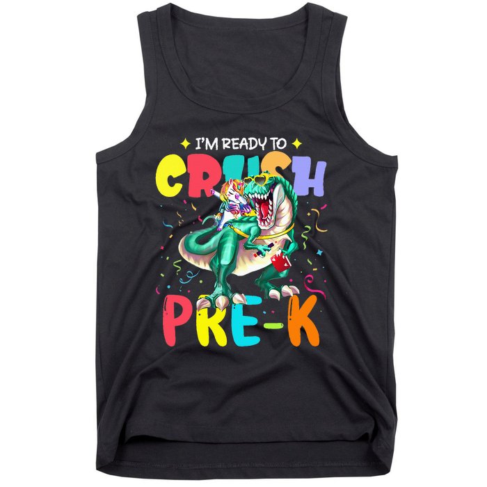 I'm Ready To Crush PreK Unicorn Dinosaur Back To School Tank Top