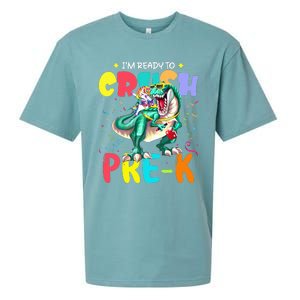 I'm Ready To Crush PreK Unicorn Dinosaur Back To School Sueded Cloud Jersey T-Shirt