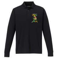 Im Ready To Crush PreK T Rex Dinosaur Back To School Performance Long Sleeve Polo