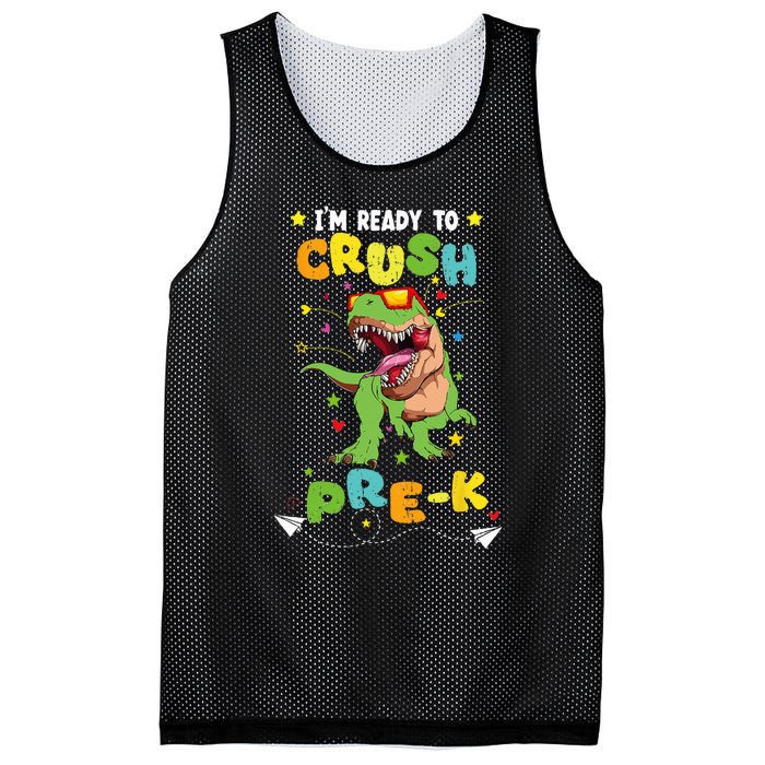 Im Ready To Crush PreK T Rex Dinosaur Back To School Mesh Reversible Basketball Jersey Tank