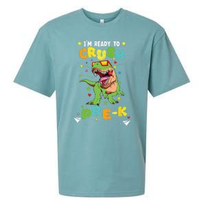 Im Ready To Crush PreK T Rex Dinosaur Back To School Sueded Cloud Jersey T-Shirt