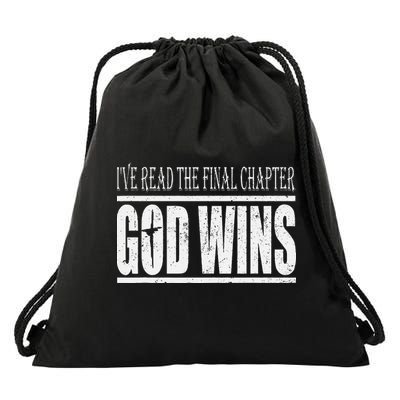 Ive Read The Final Chapter God Wins Christian Drawstring Bag