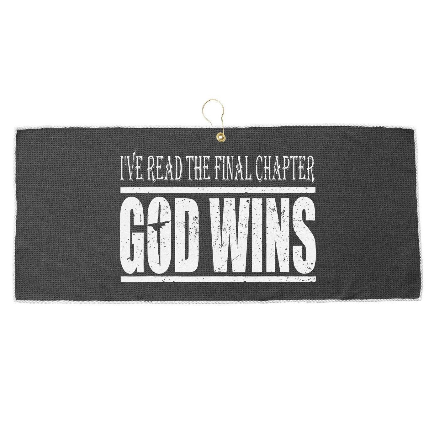 Ive Read The Final Chapter God Wins Christian Large Microfiber Waffle Golf Towel