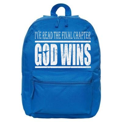 Ive Read The Final Chapter God Wins Christian 16 in Basic Backpack