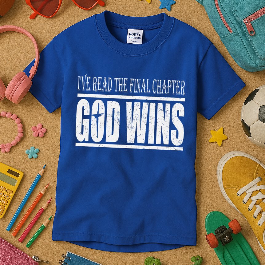 Ive Read The Final Chapter God Wins Christian Kids T-Shirt