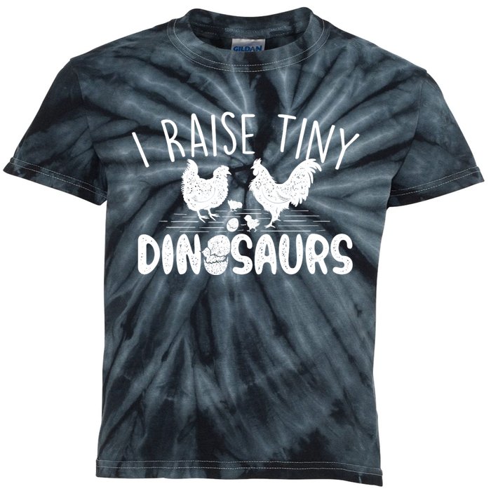 I Raise Tiny Dinosaurs Chicken Lover Farm Animal Kids Tie-Dye T-Shirt