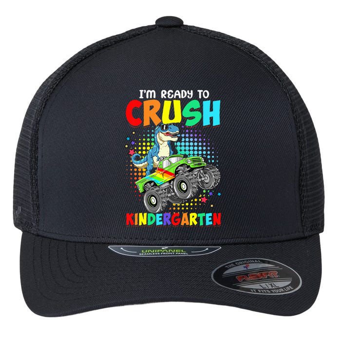 I'm Ready To Crush Kindergarten Dinosaur Back To School Flexfit Unipanel Trucker Cap