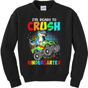 I'm Ready To Crush Kindergarten Dinosaur Back To School Kids Sweatshirt