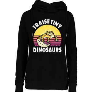 I Raise Tiny Dinosaurs Gifts For Leopard Gecko Lovers Womens Funnel Neck Pullover Hood