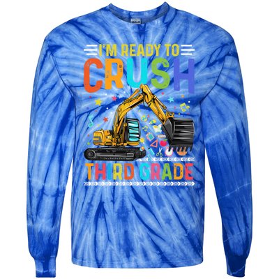 Im Ready To Crush Third Grade Team 3Rd Grade Teacher Gift Tie-Dye Long Sleeve Shirt