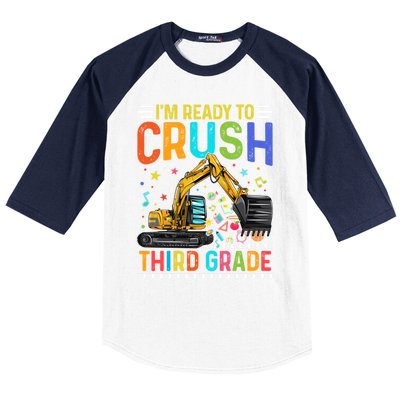 Im Ready To Crush Third Grade Team 3Rd Grade Teacher Gift Baseball Sleeve Shirt