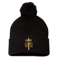 IVe Read The Final Chapter God Wins Christian Faith Cross Pom Pom 12in Knit Beanie