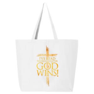 IVe Read The Final Chapter God Wins Christian Faith Cross 25L Jumbo Tote