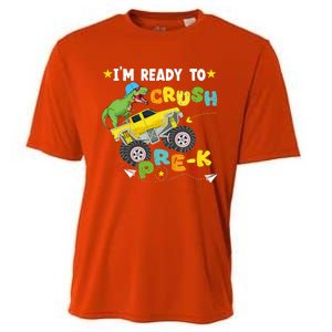 Im Ready To Crush PreK T Rex Dinosaur Truck Back To School Cooling Performance Crew T-Shirt