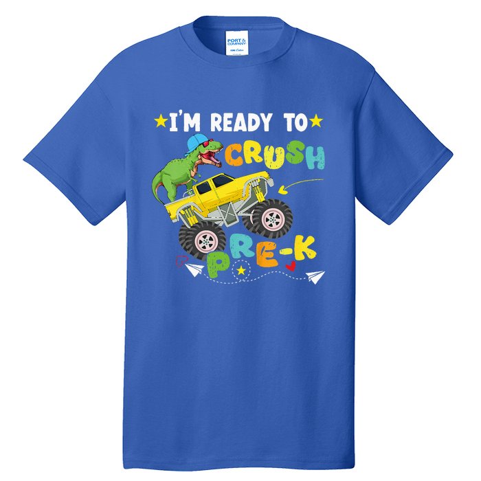 Im Ready To Crush PreK T Rex Dinosaur Truck Back To School Tall T-Shirt