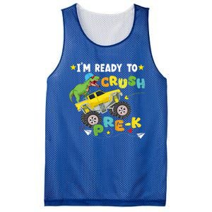 Im Ready To Crush PreK T Rex Dinosaur Truck Back To School Mesh Reversible Basketball Jersey Tank