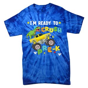 Im Ready To Crush PreK T Rex Dinosaur Truck Back To School Tie-Dye T-Shirt