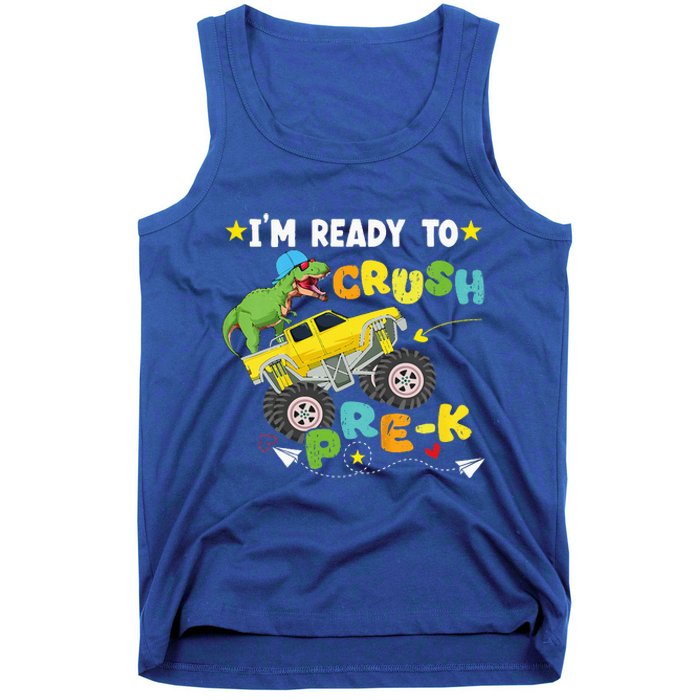 Im Ready To Crush PreK T Rex Dinosaur Truck Back To School Tank Top