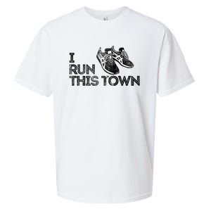 I Run This Town Funny Running Sueded Cloud Jersey T-Shirt