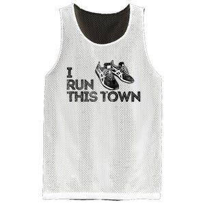 I Run This Town Funny Running Mesh Reversible Basketball Jersey Tank