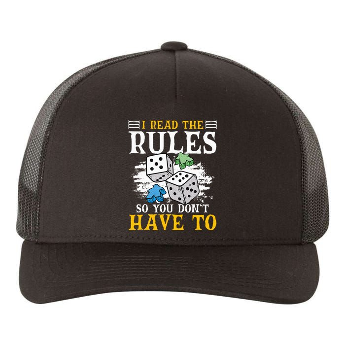 I Read The Rules Board Gaming Tabletop Board Game Meeple Yupoong Adult 5-Panel Trucker Hat