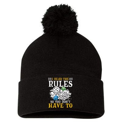 I Read The Rules Board Gaming Tabletop Board Game Meeple Pom Pom 12in Knit Beanie