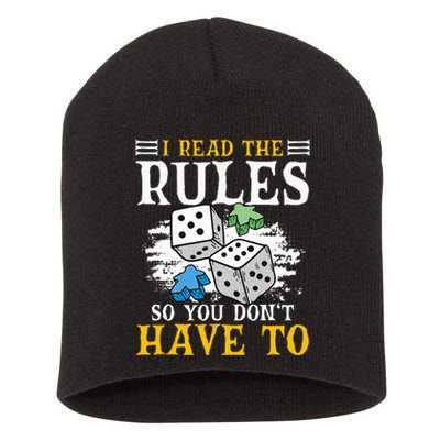 I Read The Rules Board Gaming Tabletop Board Game Meeple Short Acrylic Beanie