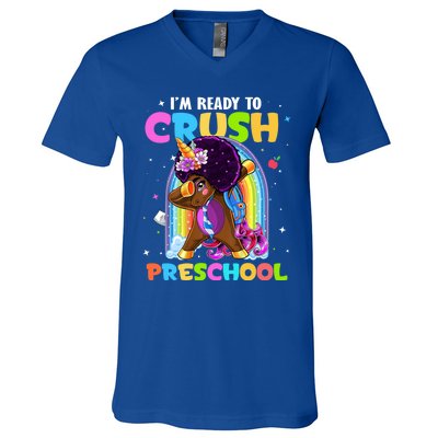 Im Ready To Crush Preschool Rainbow Unicorn Back To School Cute Gift V-Neck T-Shirt