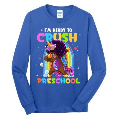 Im Ready To Crush Preschool Rainbow Unicorn Back To School Cute Gift Tall Long Sleeve T-Shirt