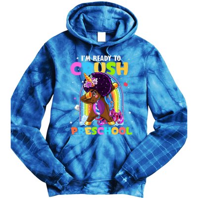 Im Ready To Crush Preschool Rainbow Unicorn Back To School Cute Gift Tie Dye Hoodie