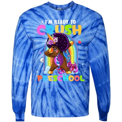 Im Ready To Crush Preschool Rainbow Unicorn Back To School Cute Gift Tie-Dye Long Sleeve Shirt