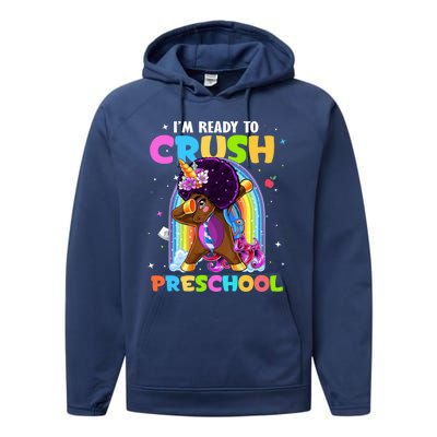 Im Ready To Crush Preschool Rainbow Unicorn Back To School Cute Gift Performance Fleece Hoodie