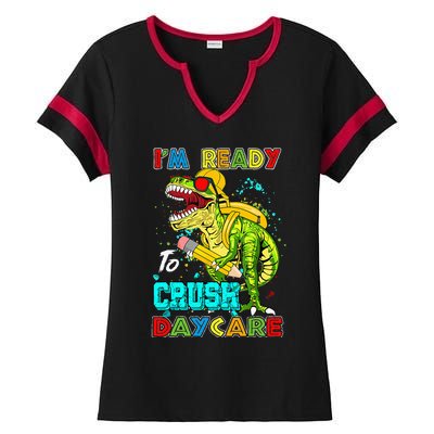 I'm Ready To Crush Daycare Back To School Dinosaur Ladies Halftime Notch Neck Tee