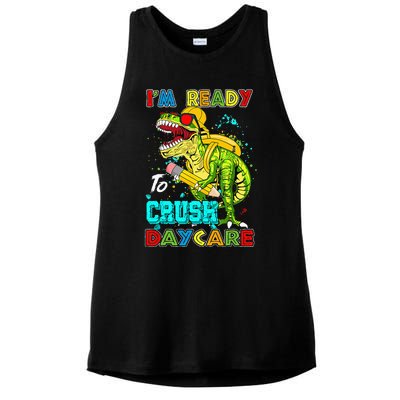 I'm Ready To Crush Daycare Back To School Dinosaur Ladies PosiCharge Tri-Blend Wicking Tank