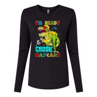 I'm Ready To Crush Daycare Back To School Dinosaur Womens Cotton Relaxed Long Sleeve T-Shirt